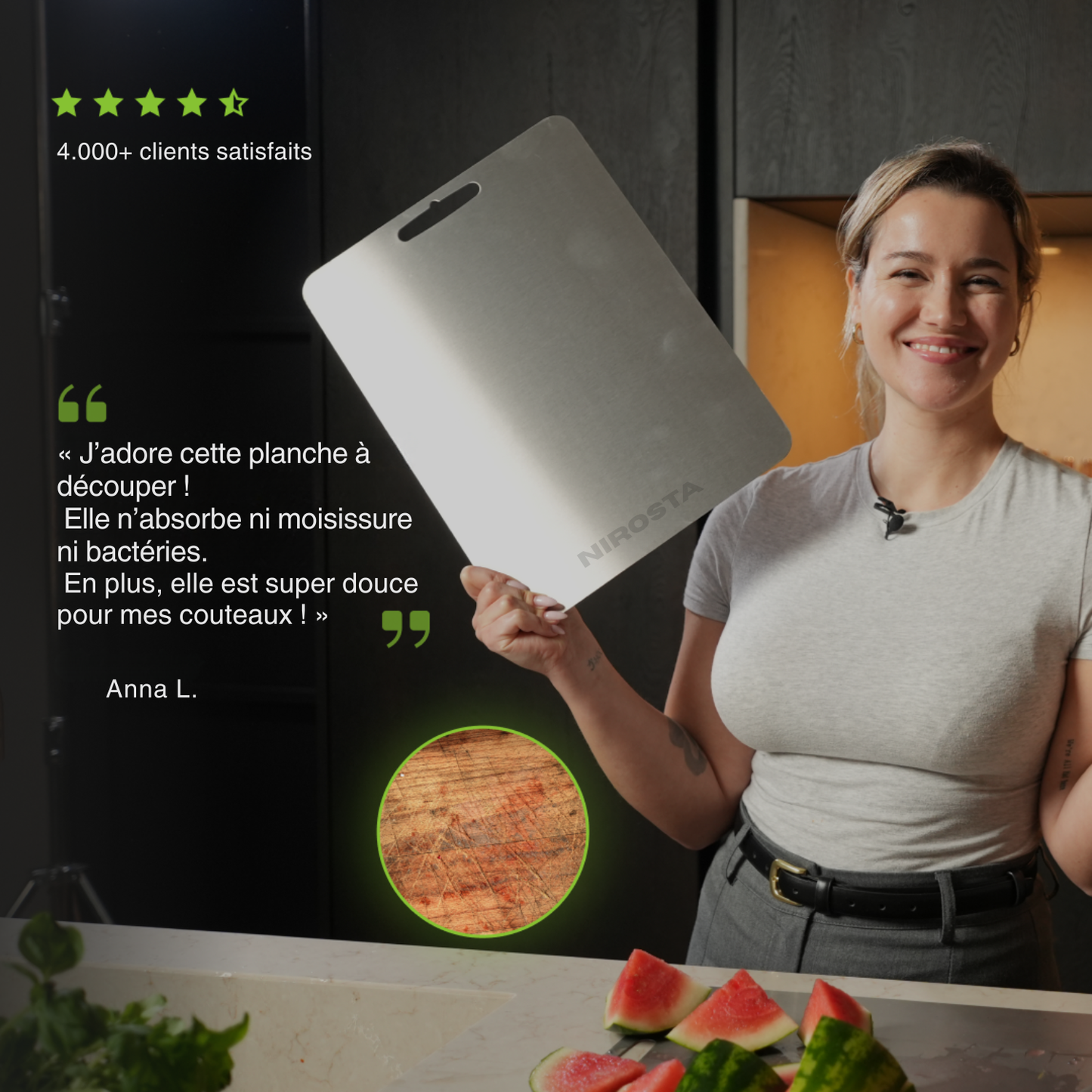 Planche à découper Nirosta™ 100% Titane