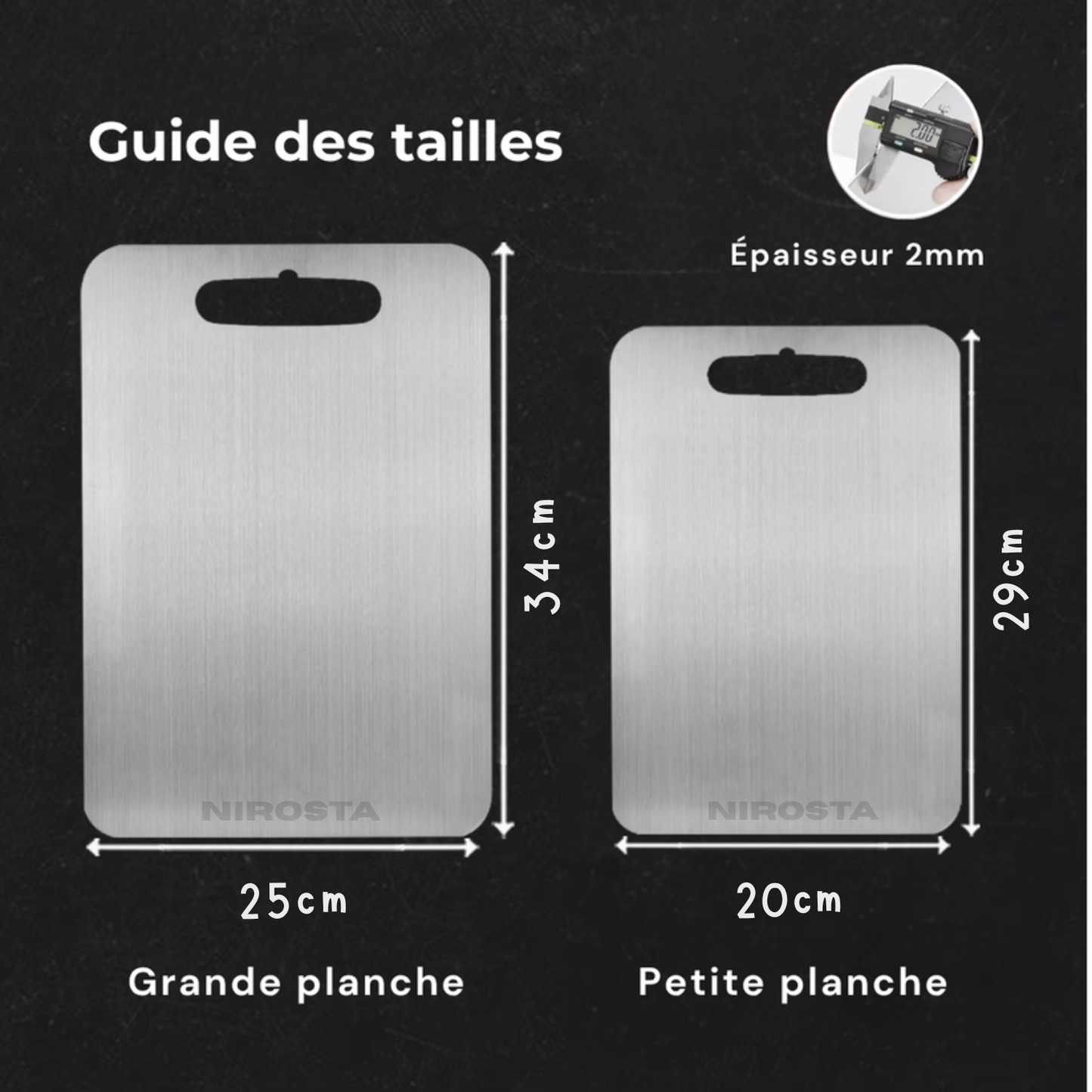 Planche à découper Nirosta™ 100% Titane