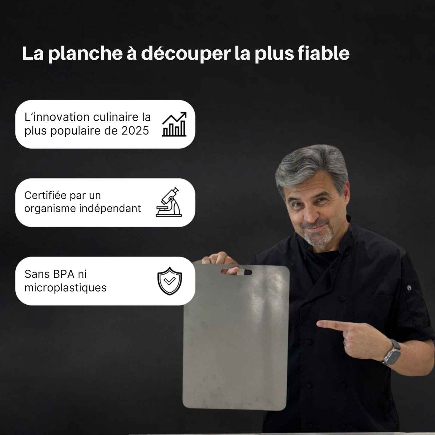 Planche à découper Nirosta™ 100% Titane